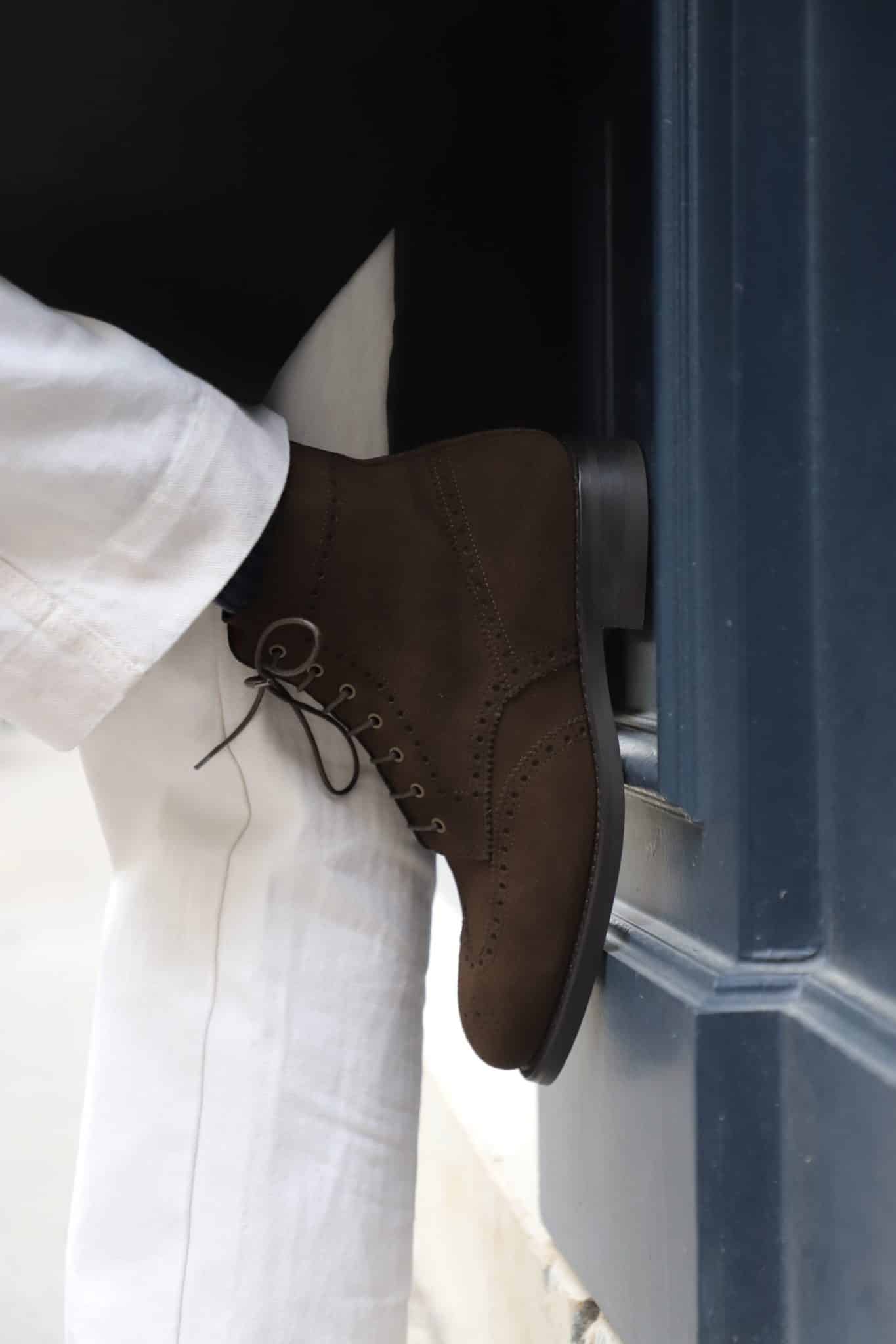 Malfroid Brogue-Master boots cuir daim chocolat