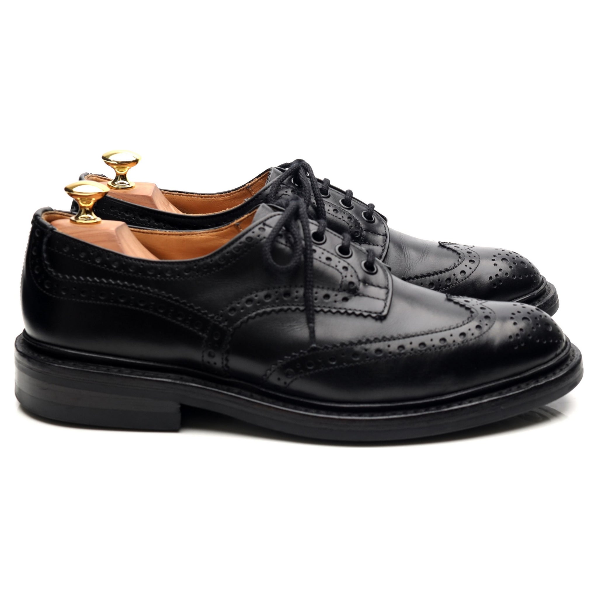 Tricker's Bourton derbys cuir noir UK 8