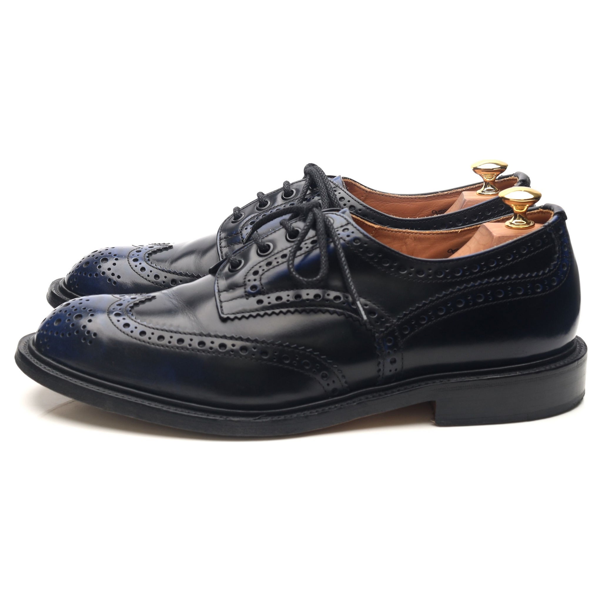 Tricker's Bourton derby cuir bleu marine UK 9.5