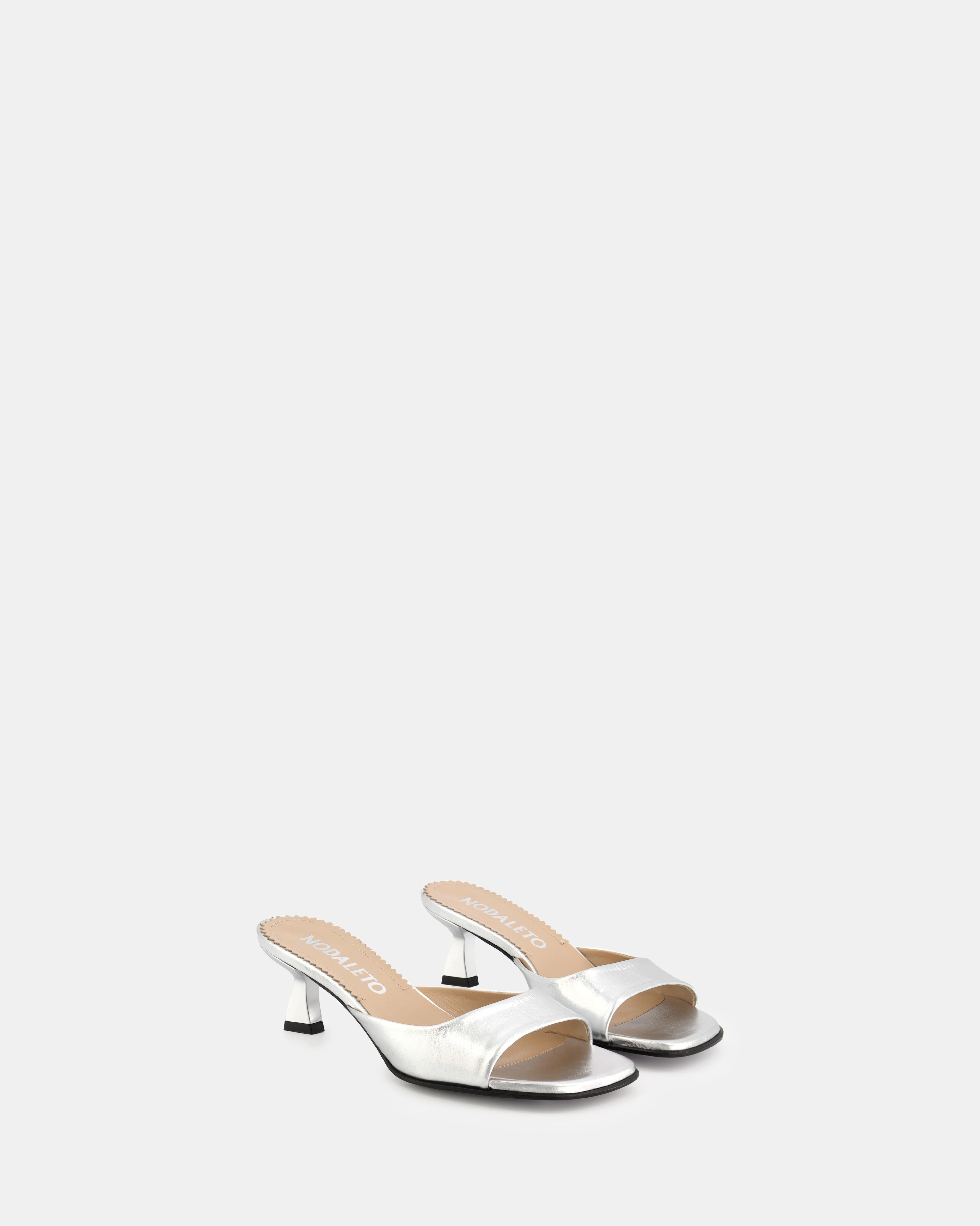 Nodaleto Dona Reese mules argent craquelé talon 5 cm
