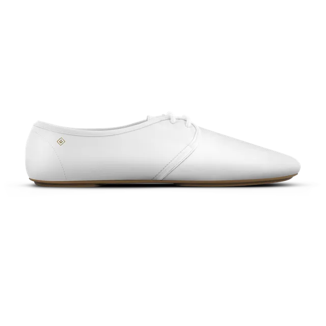Rivieras Jazz Lacet derbies blanc cuir lisse