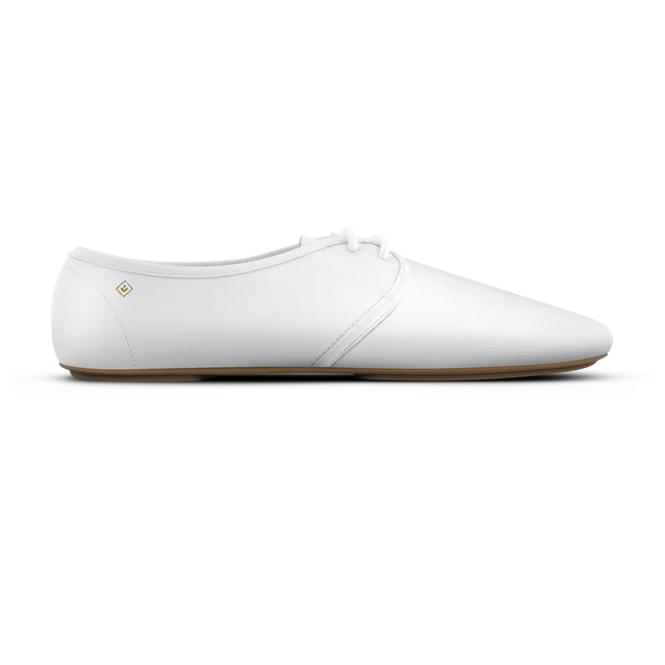 Rivieras Jazz Lacet derbies blanc cuir lisse