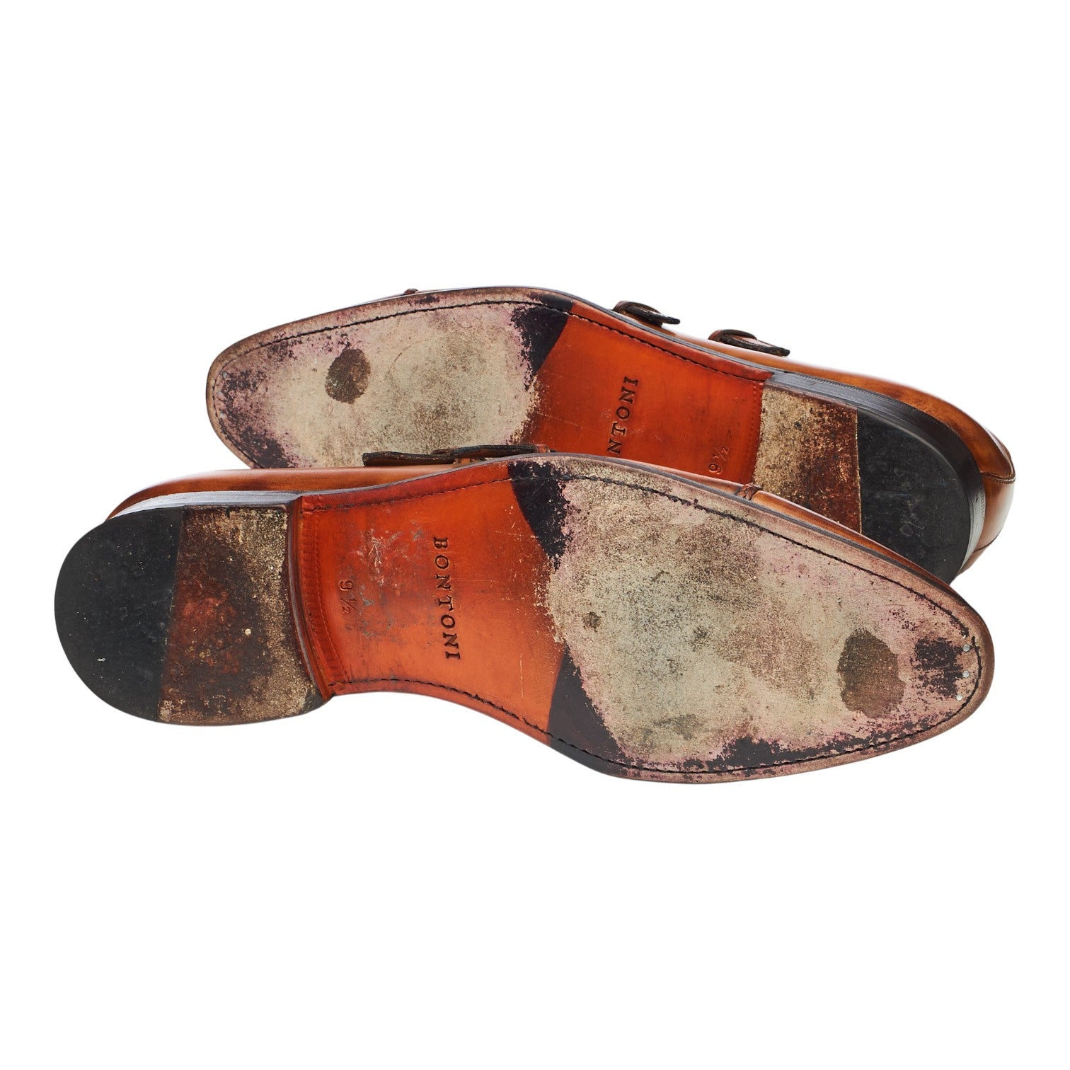 Bontoni monk cuir marron UK9.5 double boucle museum