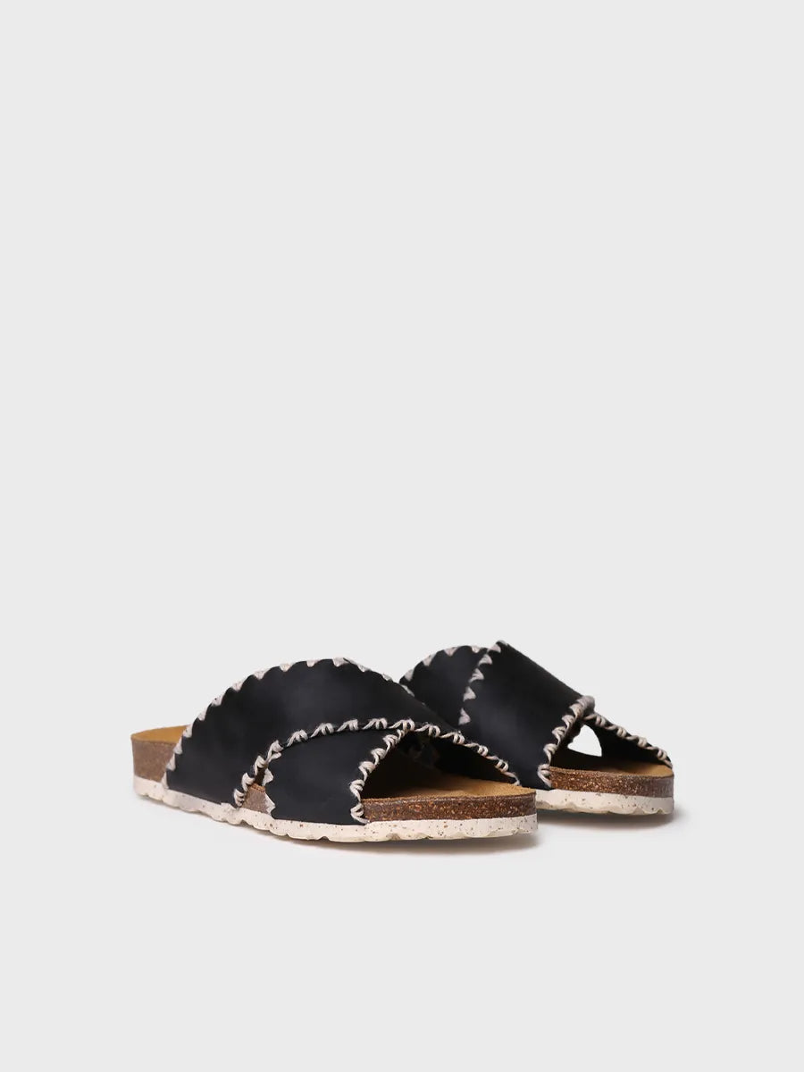 TONI PONS GRIT-PE sandale cuir noir brides croisées