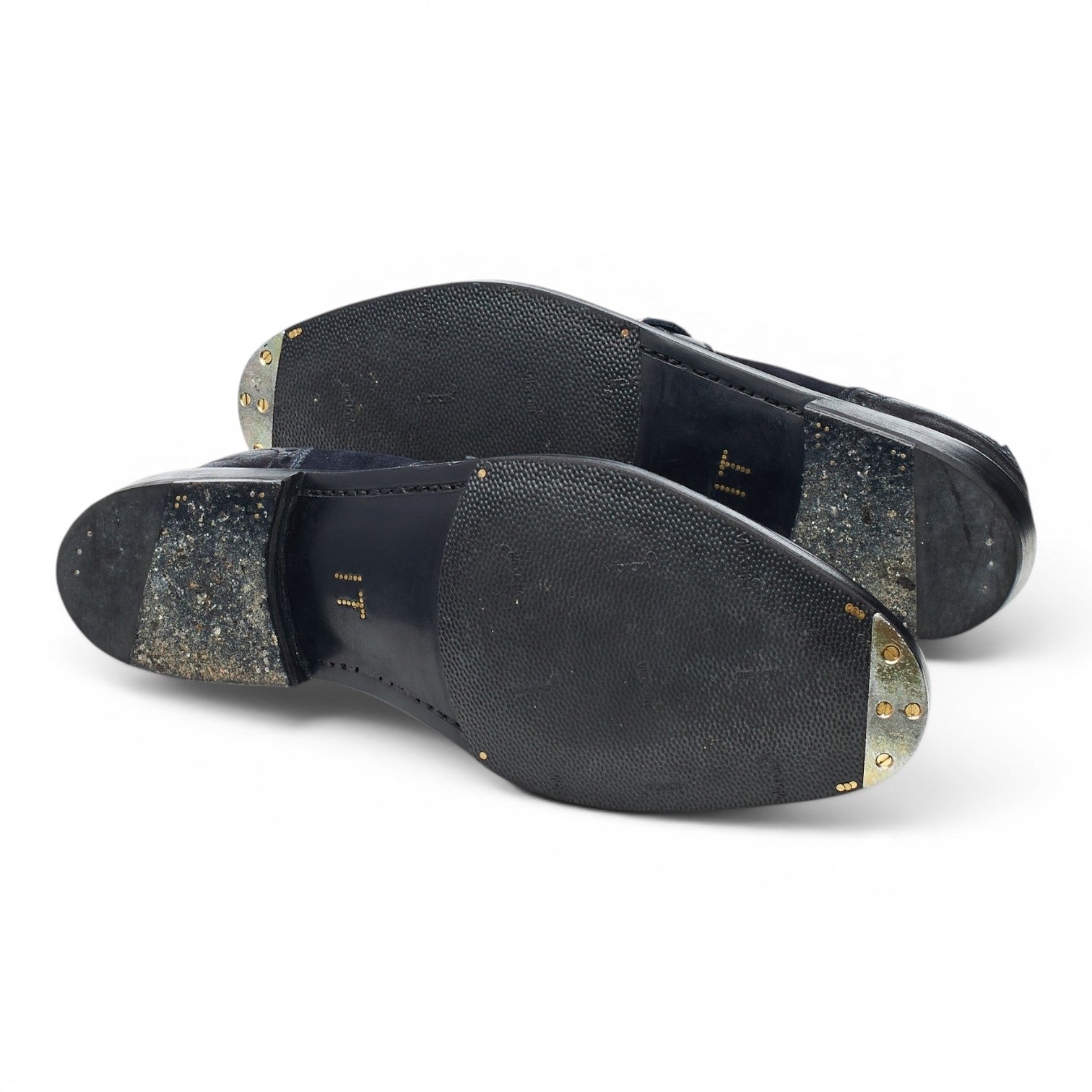 Valentin Frunza monk strap cuir daim bleu UK 8.5