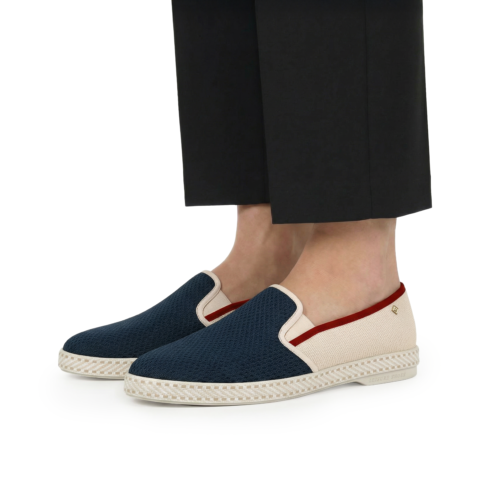 Rivieras Classic 9295 espadrille mesh marine toile écrue
