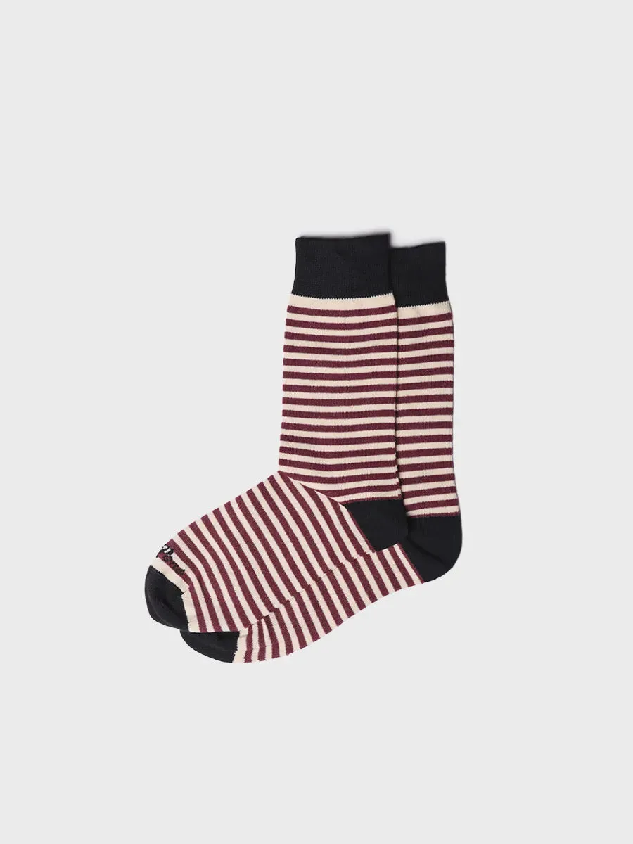 Toni Pons QUEL-DD chaussettes coton rayées bordeaux