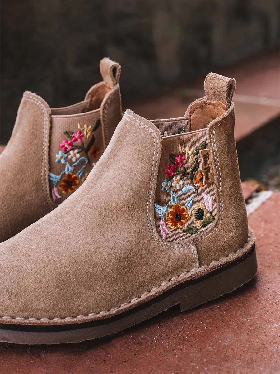 Toni Pons Pubol boots enfant suède fleurs