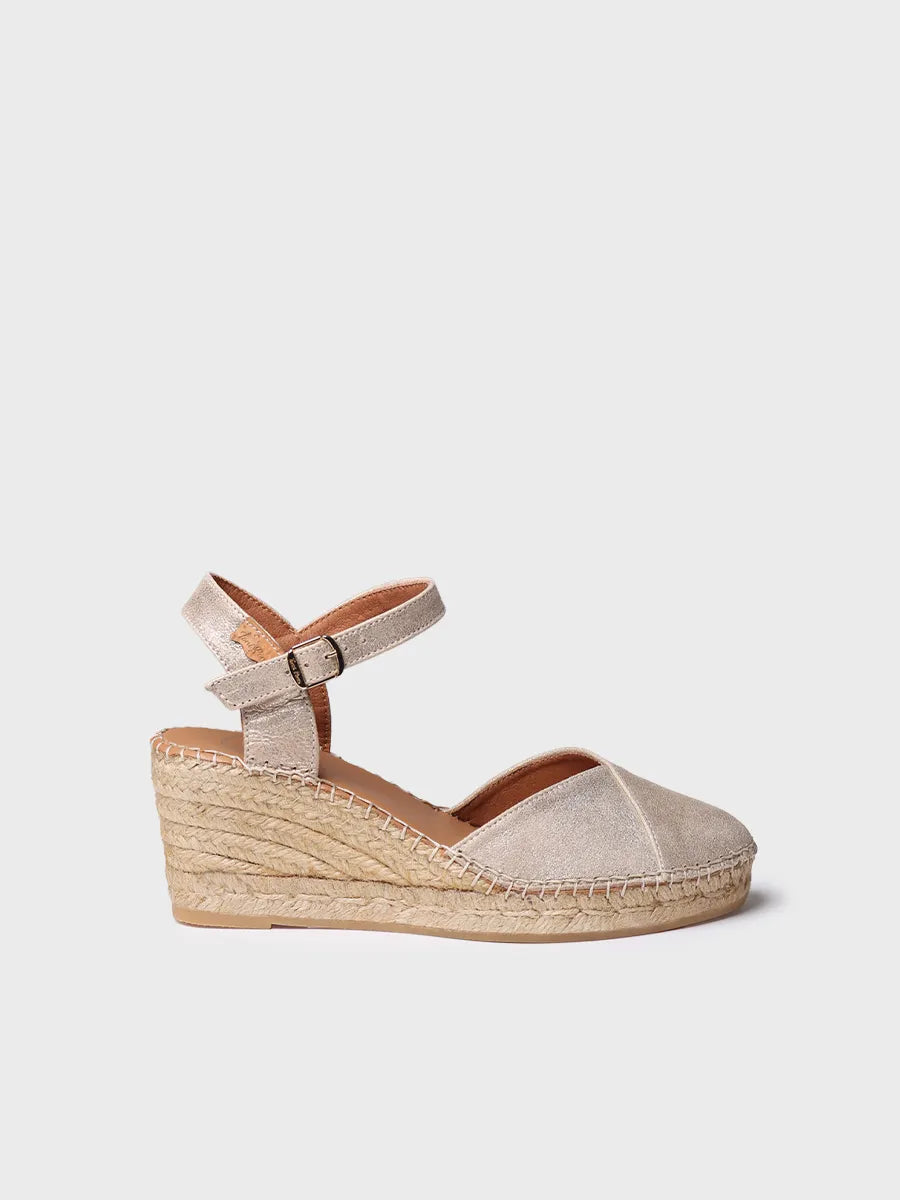 Toni Pons Bianca-As espadrilles compensées cuir champagne