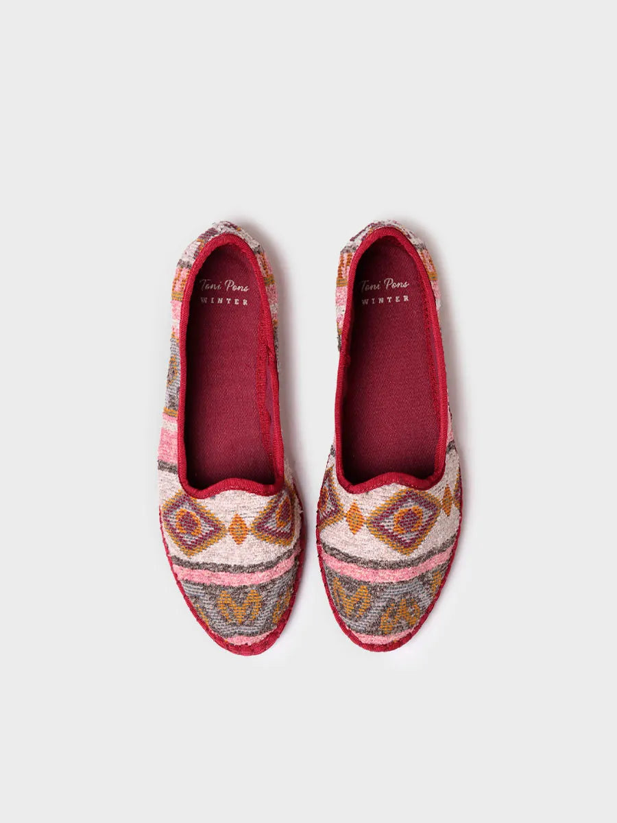 TONI PONS CECILIA ballerine bordeaux imprimé semelle antidérapante
