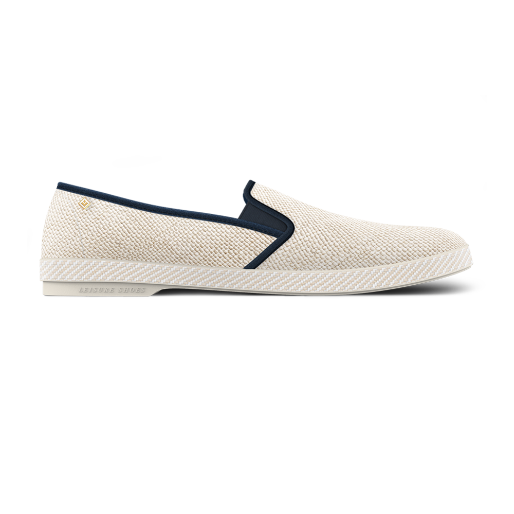 Rivieras 1510 espadrille raphia ivoire marine