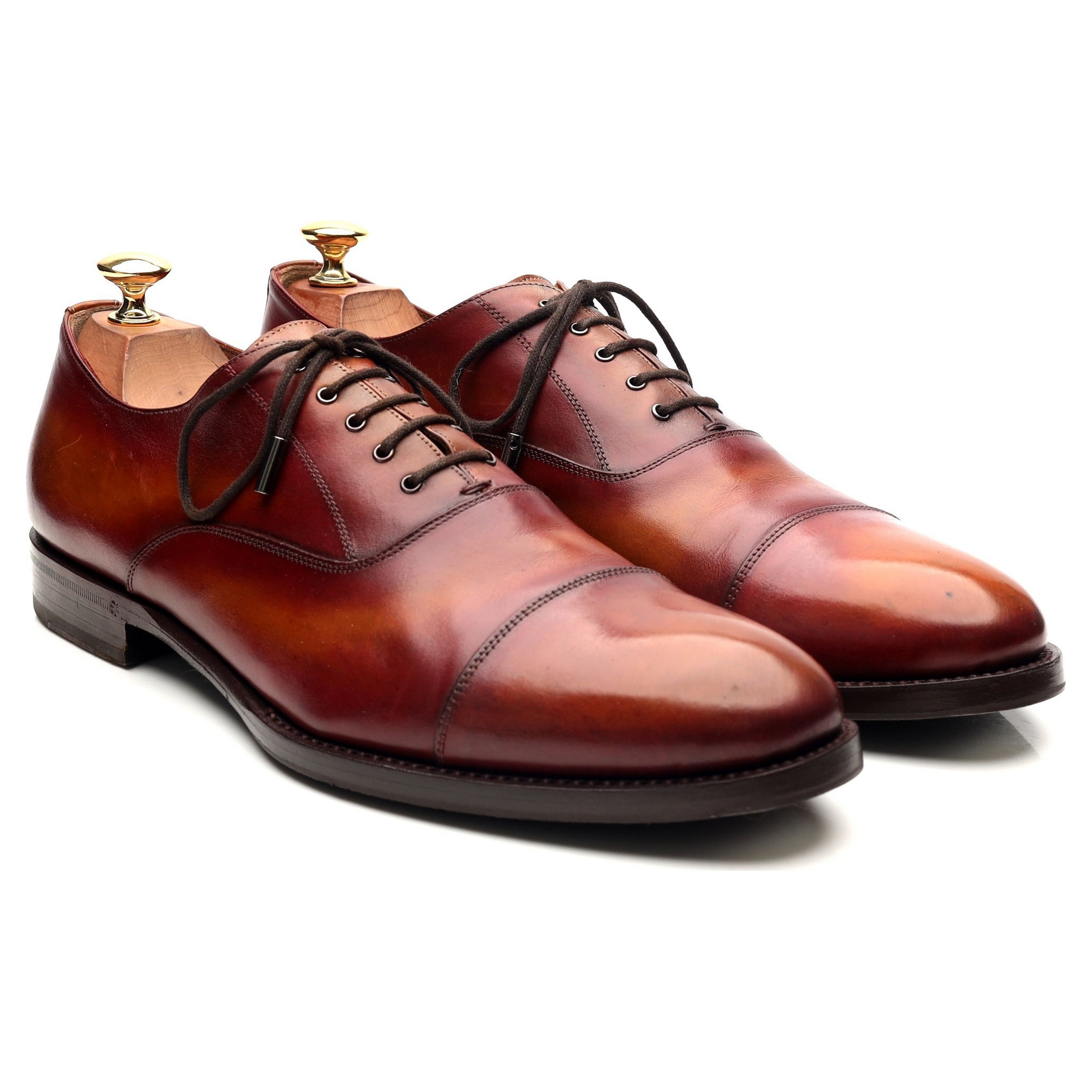 Ozwald Boateng richelieu cuir marron patiné UK 9