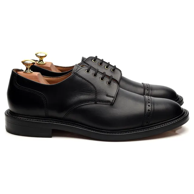 NPS Cap Toe derby cuir noir pointure UK 8 veau