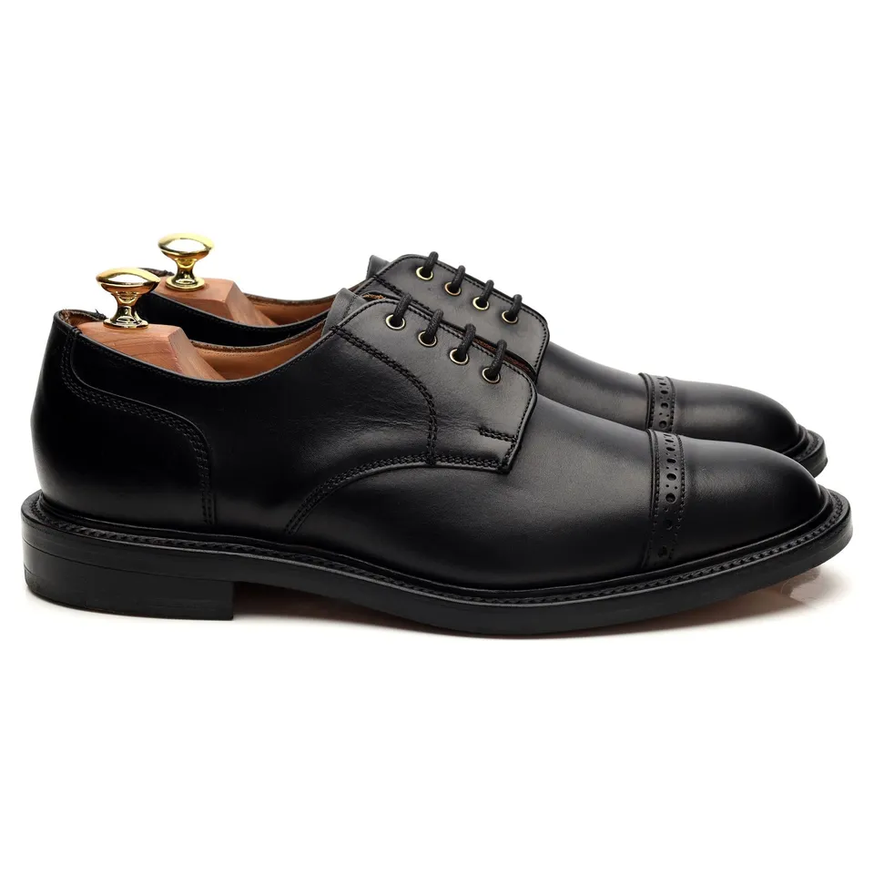 NPS Cap Toe derby cuir noir pointure UK 8 veau