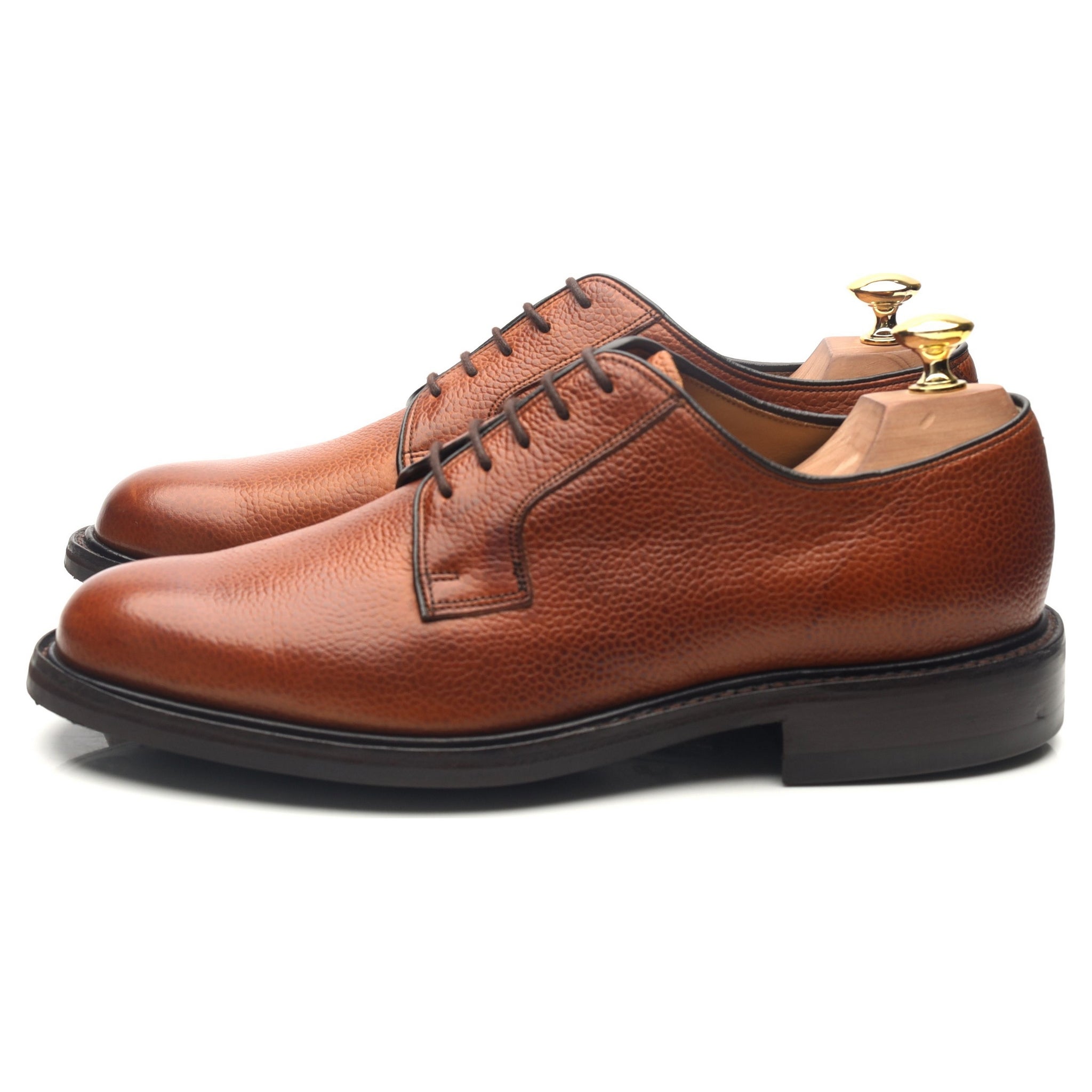 Barker Nairn derbys cuir grain marron UK 8