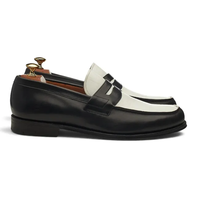 Church's Bentley mocassins cuir noir blanc pointure UK 9.5