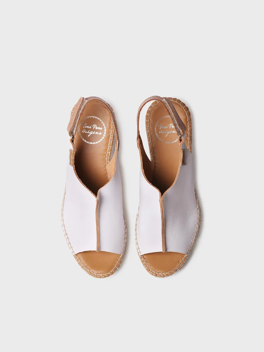 Toni Pons Lugano-P espadrille cuir blanc compensée 8 cm