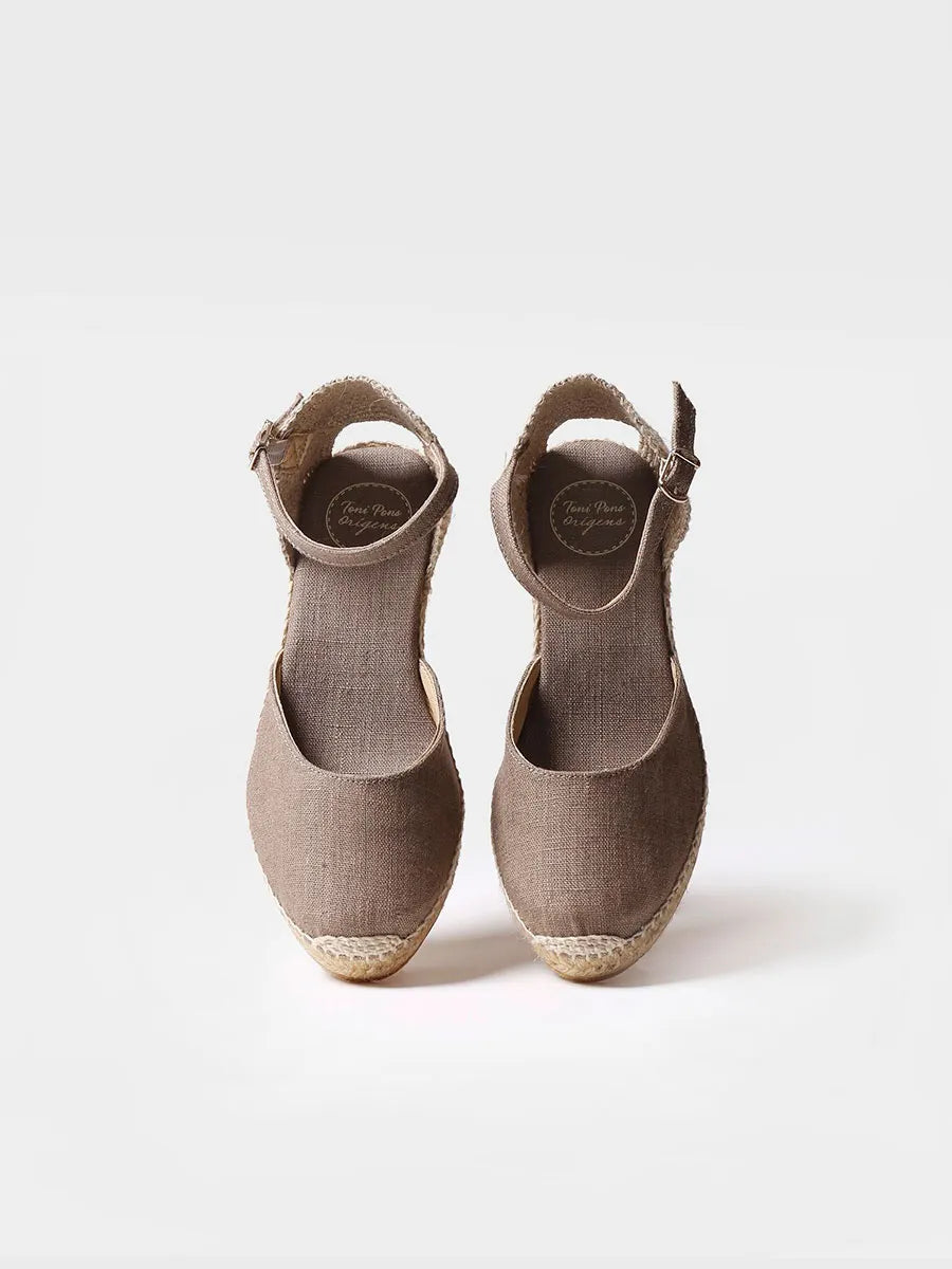 Toni Pons Caldes espadrilles compensées jute taupe