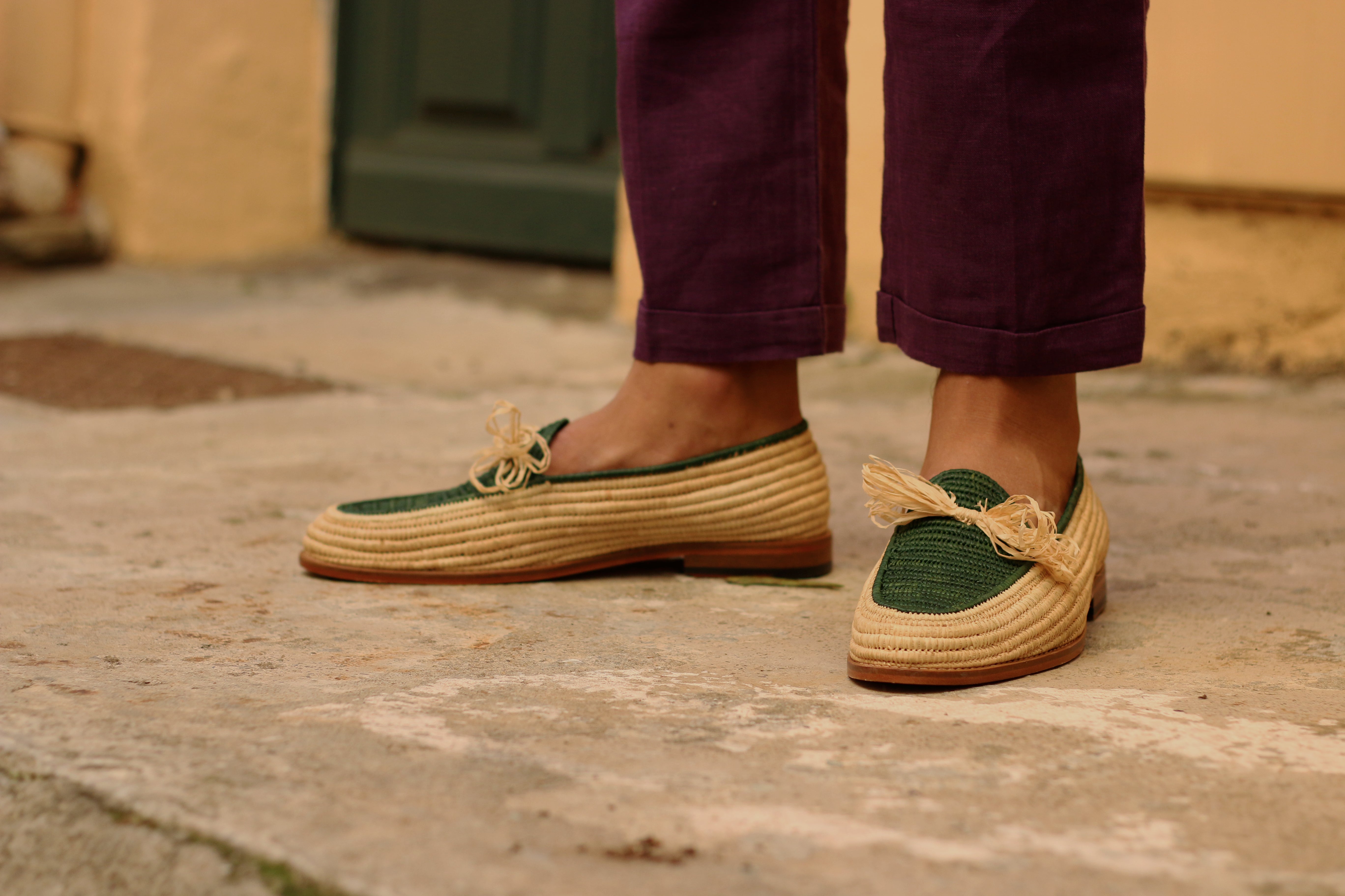 Contre-Allée Bernoussi mocassin homme raphia naturel pointure 42
