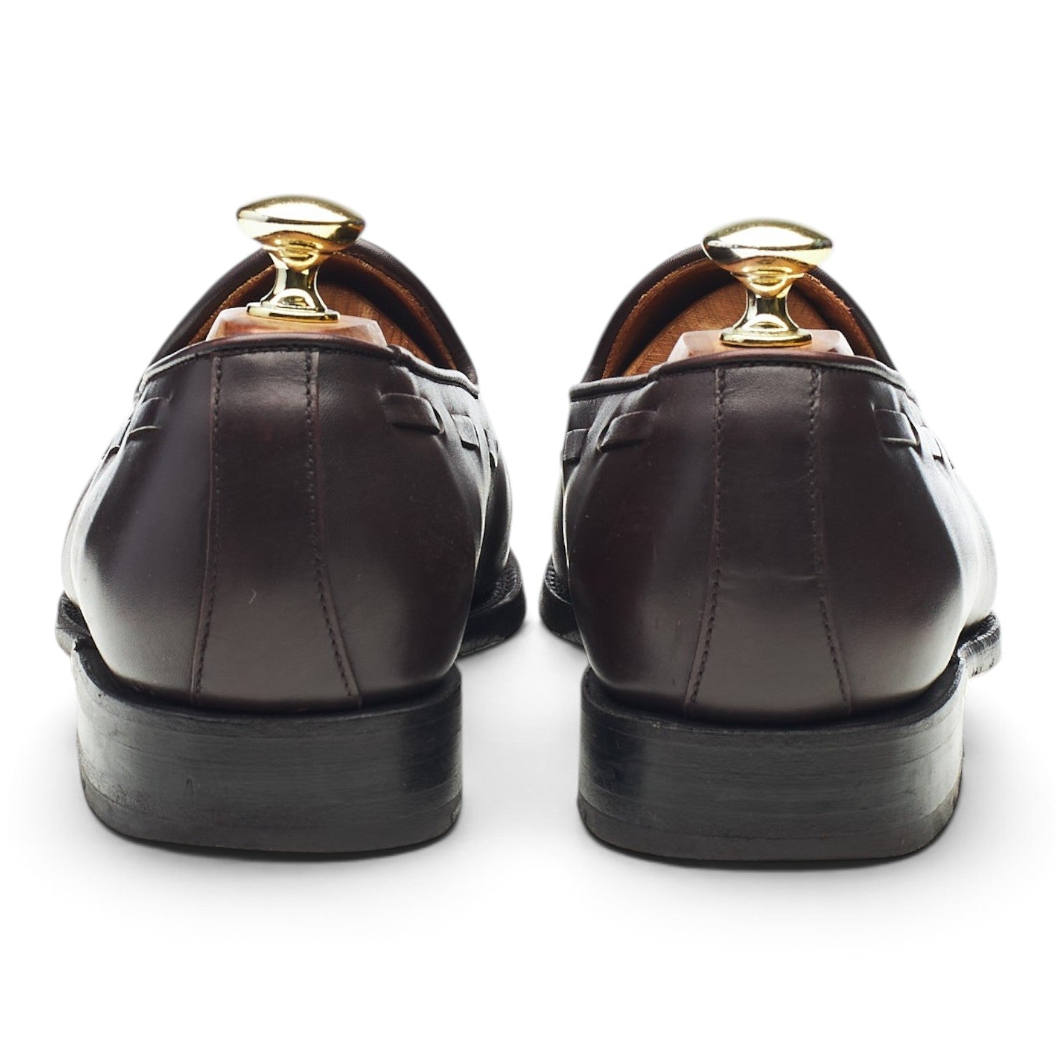 Morjas mocassin à pompons cuir bordeaux UK 7