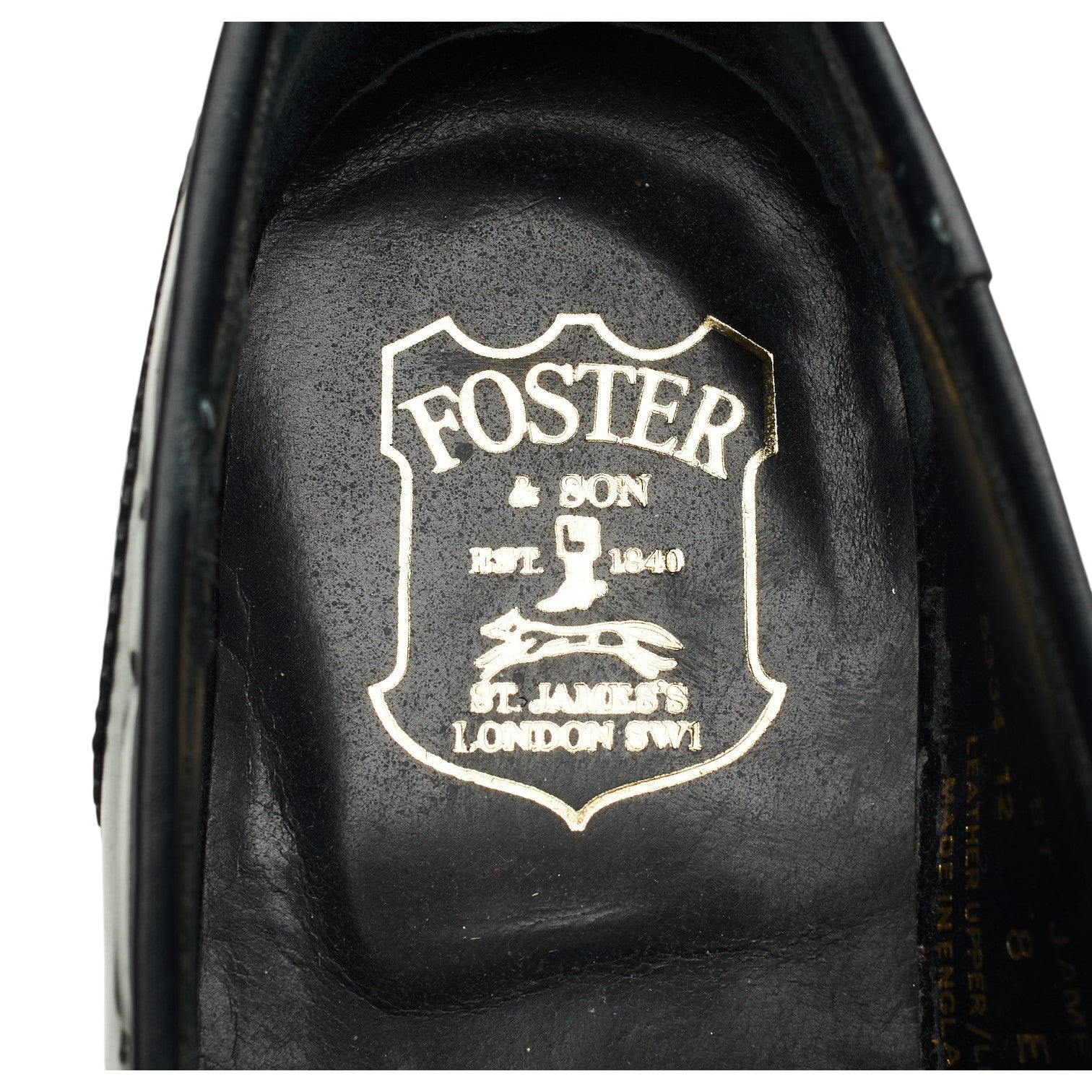 Foster & Son St. James mocassins cuir noir UK 8 EE