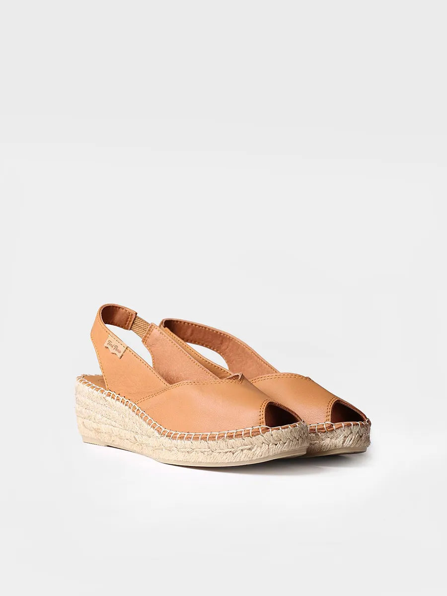 Toni Pons Bernia-P espadrille compensée cuir bout ouvert