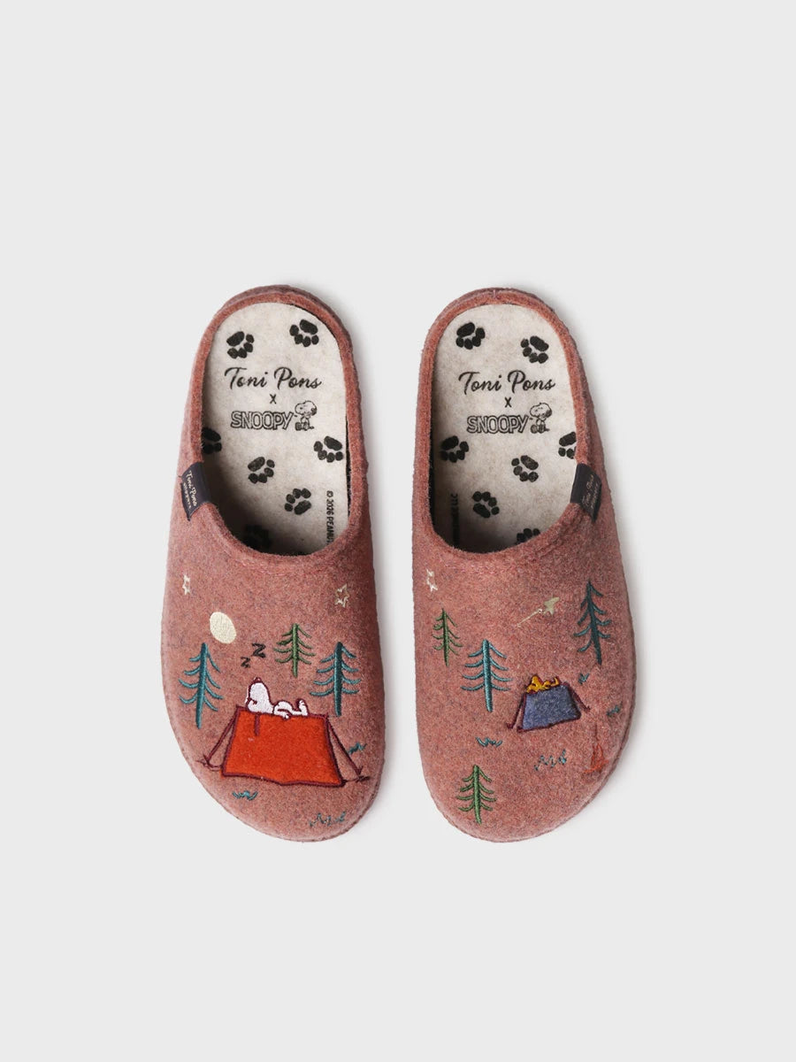 Toni Pons Snoopy chaussons femme feutre motif