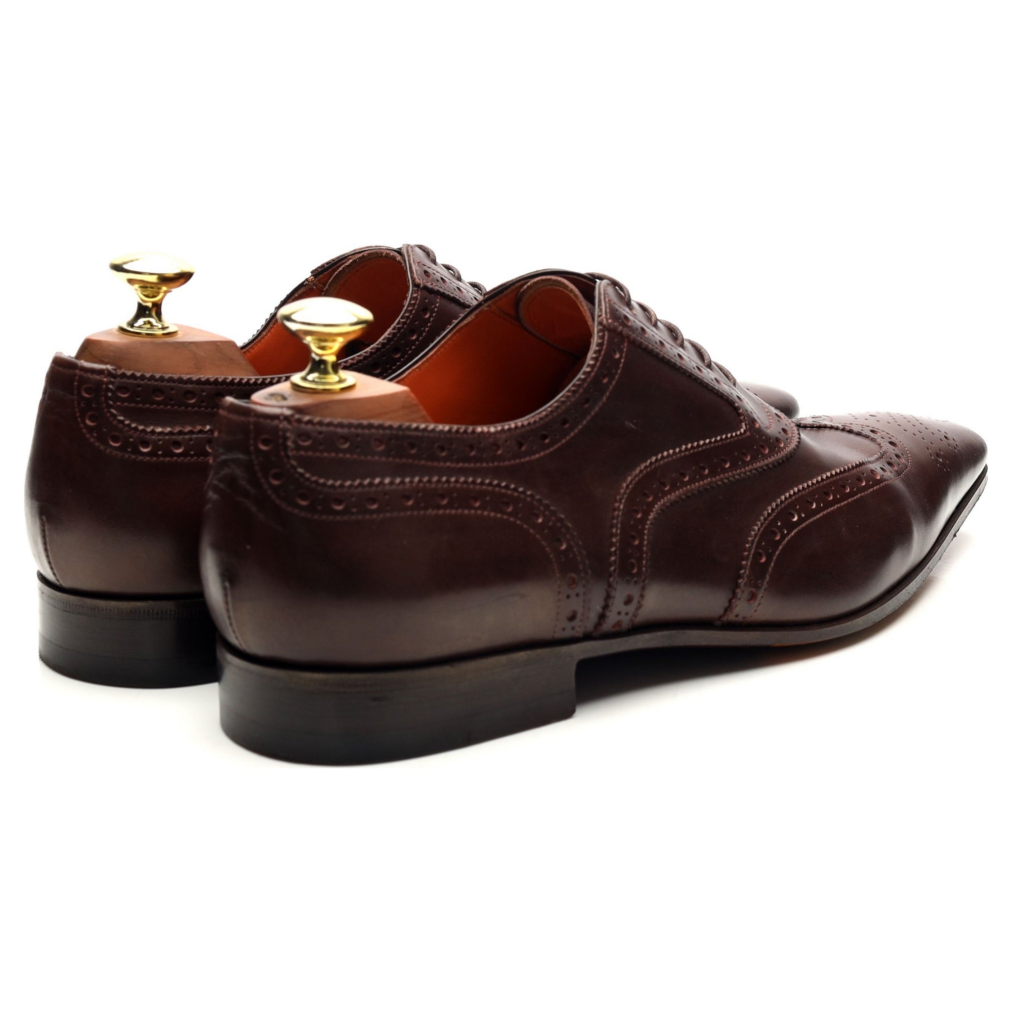 Santoni richelieu brogue cuir marron foncé UK 7