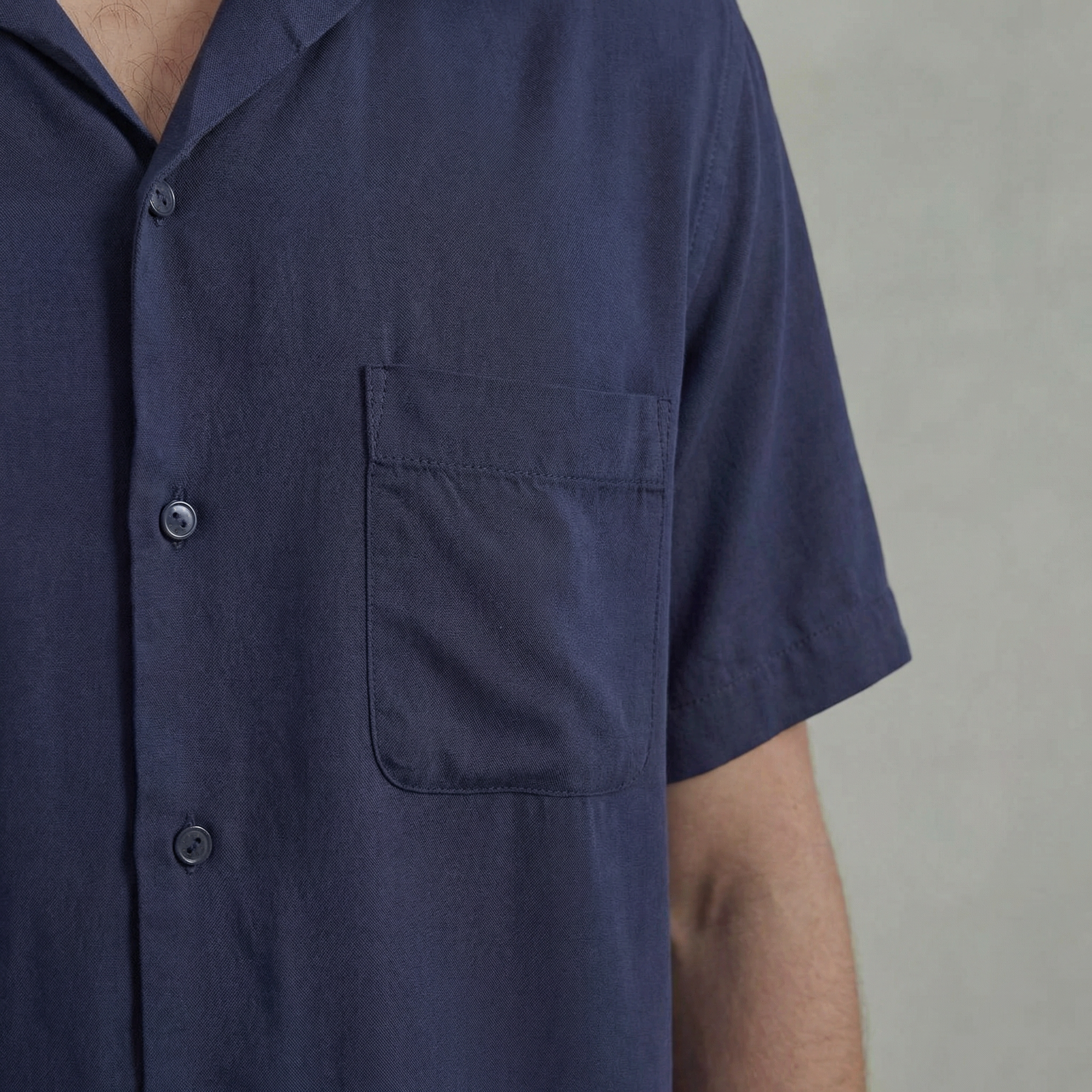Rivieras Cadix chemise marine manches courtes lyocell