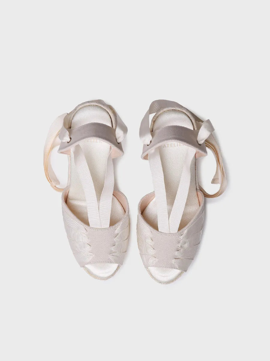 Toni Pons Delilah espadrille mariée écru talon 11 cm