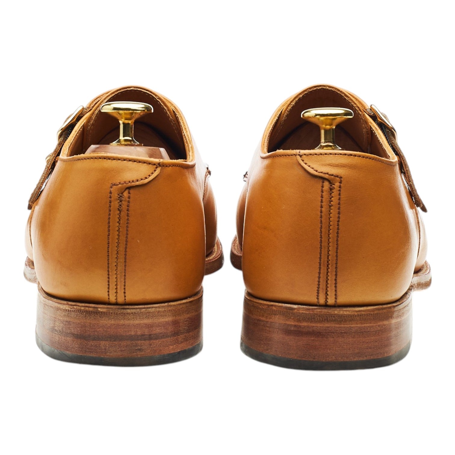 Tricker's double monks cuir marron UK 8 boucles