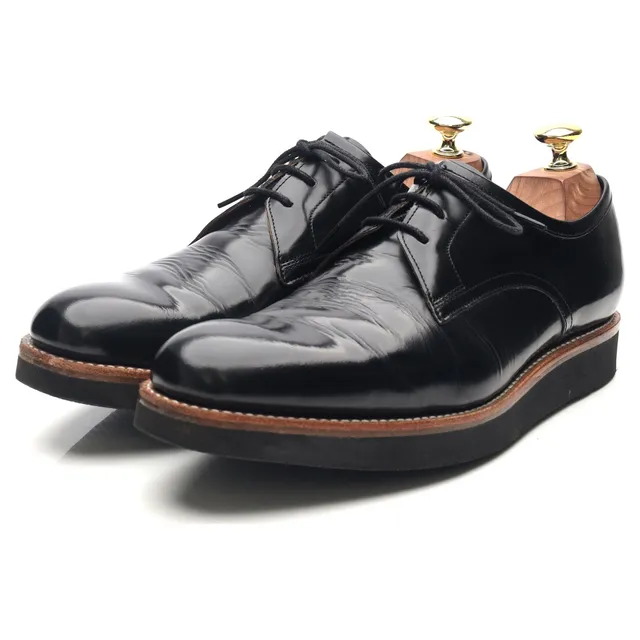 Grenson Lennie derby cuir noir pointure UK 7 semelle gomme