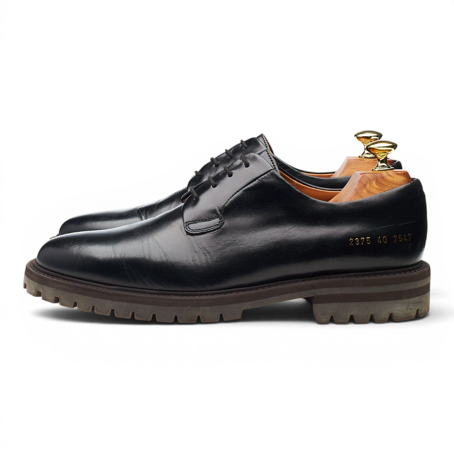 Common Projects derby cuir noir semelle crantée 6 UK