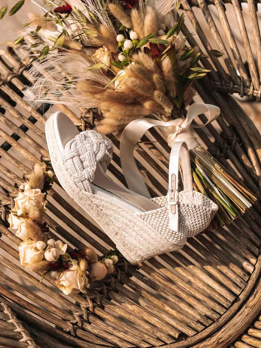 Toni Pons Castres espadrilles mariée satin talon 7 cm