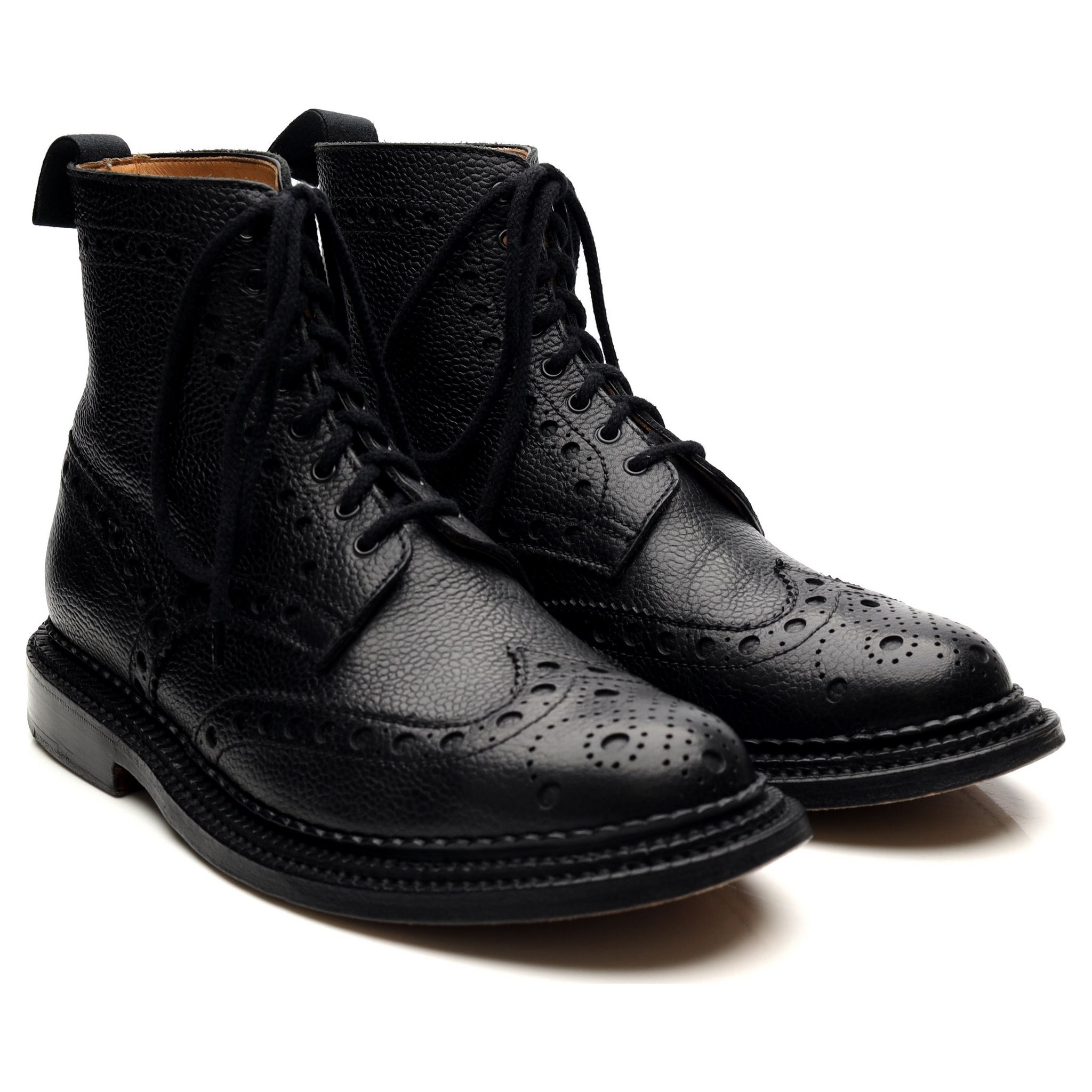 Grenson Fred boots brogue cuir noir UK 7