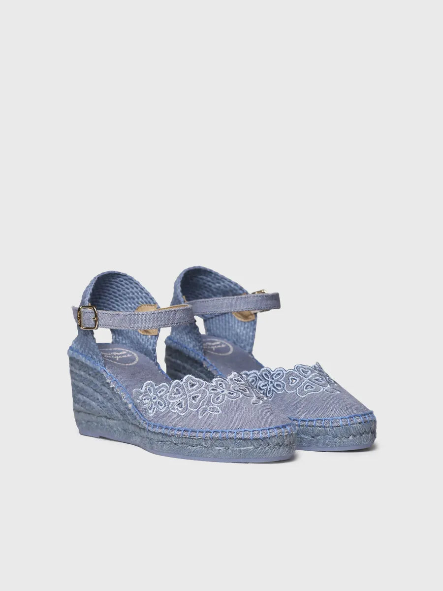Toni Pons Naiara espadrille brodée fleurie compensée 7 cm