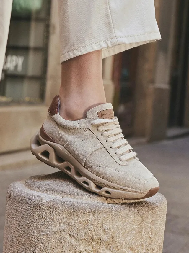 Toni Pons Aran Baskets Femme Daim Ecru