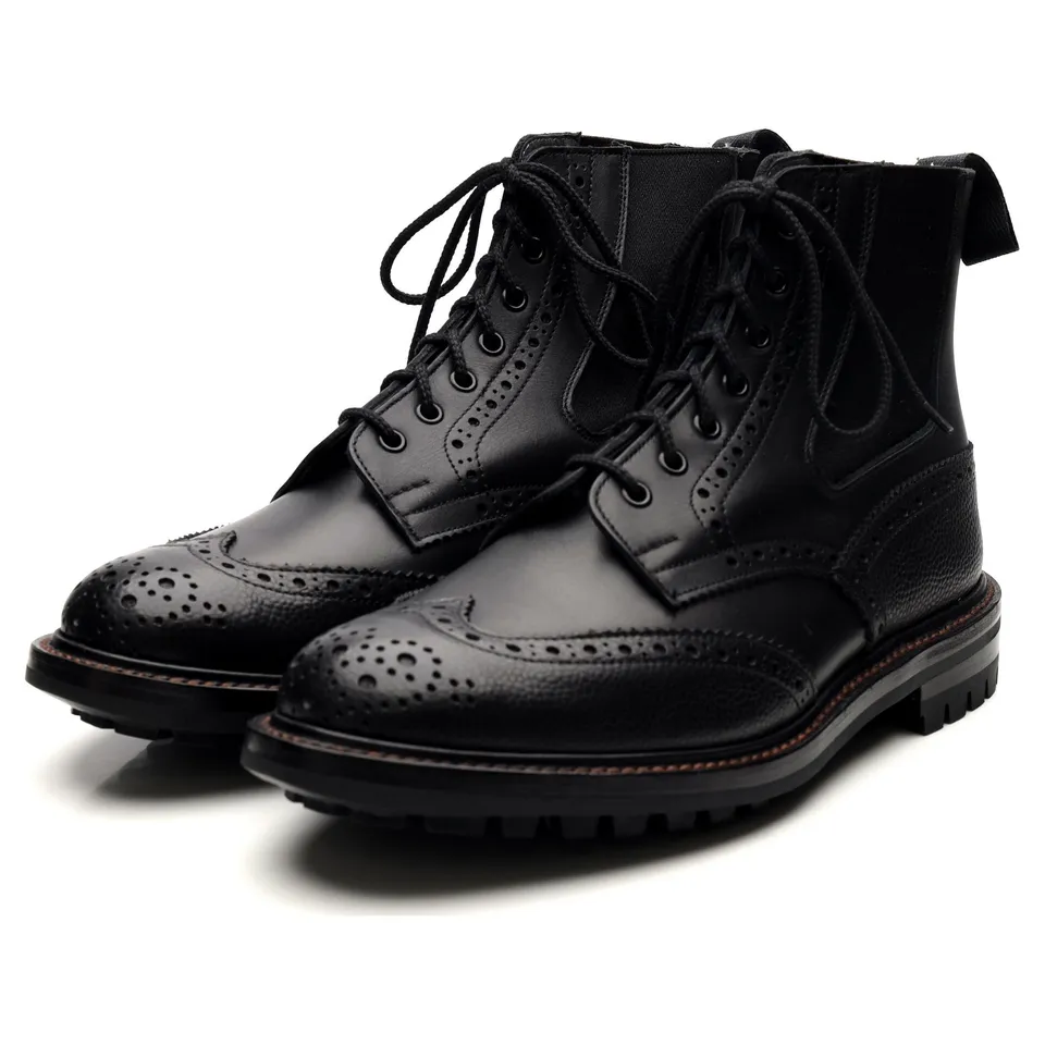 Tricker's Ellis boots cuir noir grainé UK 9