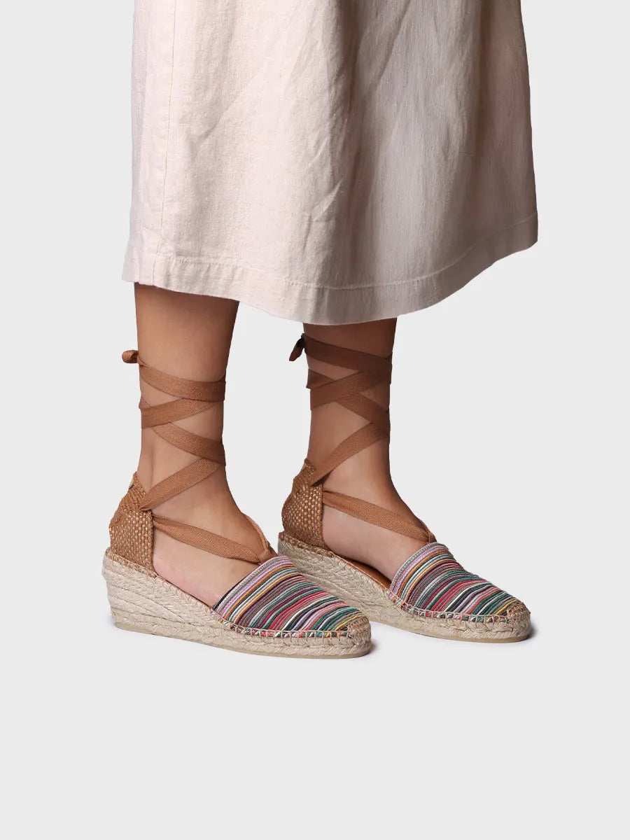 Toni Pons Vega-Bo espadrilles compensées toile rayée talon 6 cm