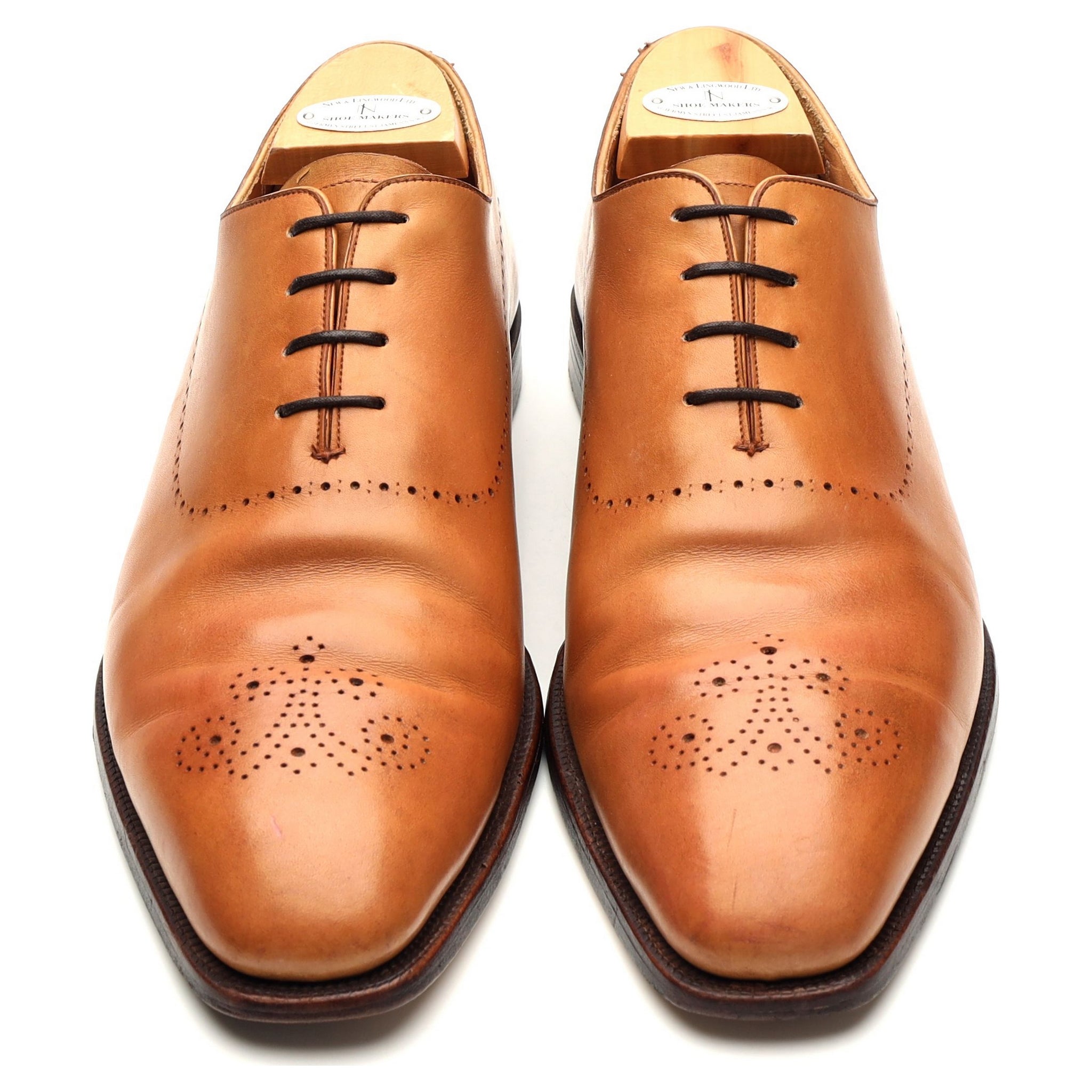 New & Lingwood richelieu cuir tan wholecut pointure 10