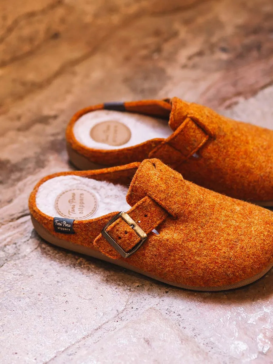 Toni Pons Mima-FP sabot feutre femme boucle orange