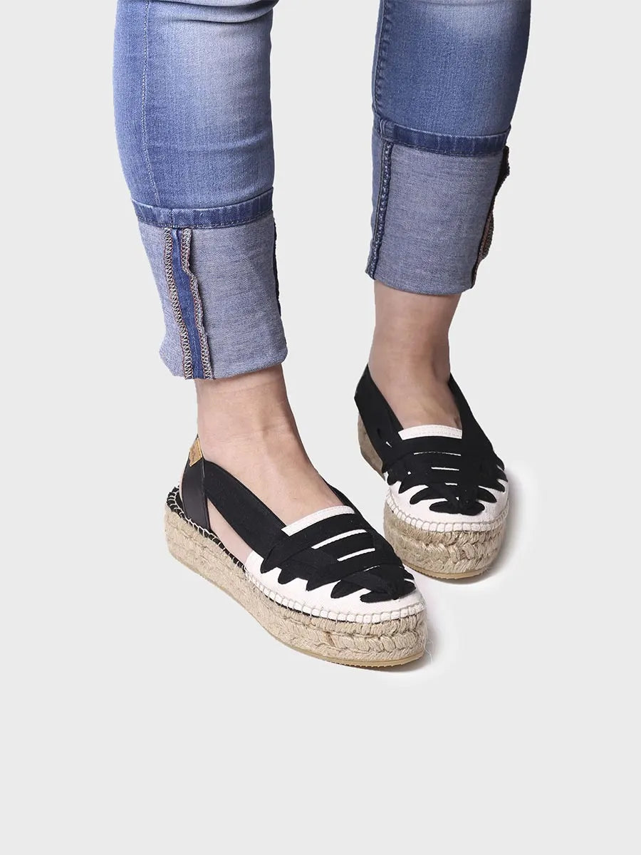 Toni Pons Rio-CU espadrilles femme noir croisées