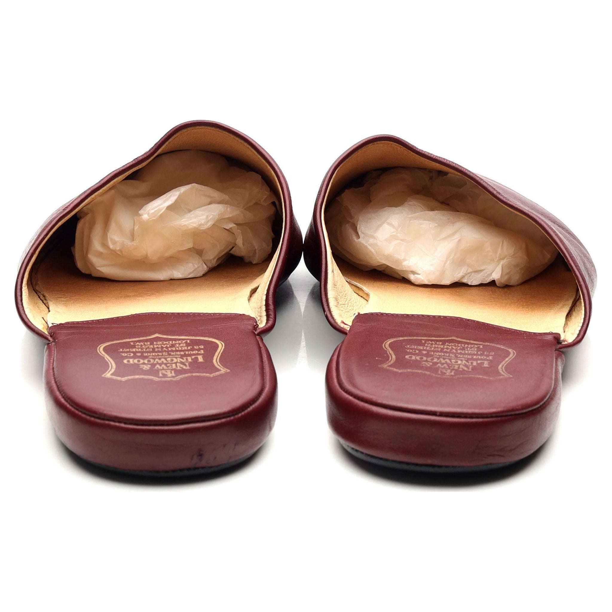 New & Lingwood pantoufles bordeaux UK 11 cuir