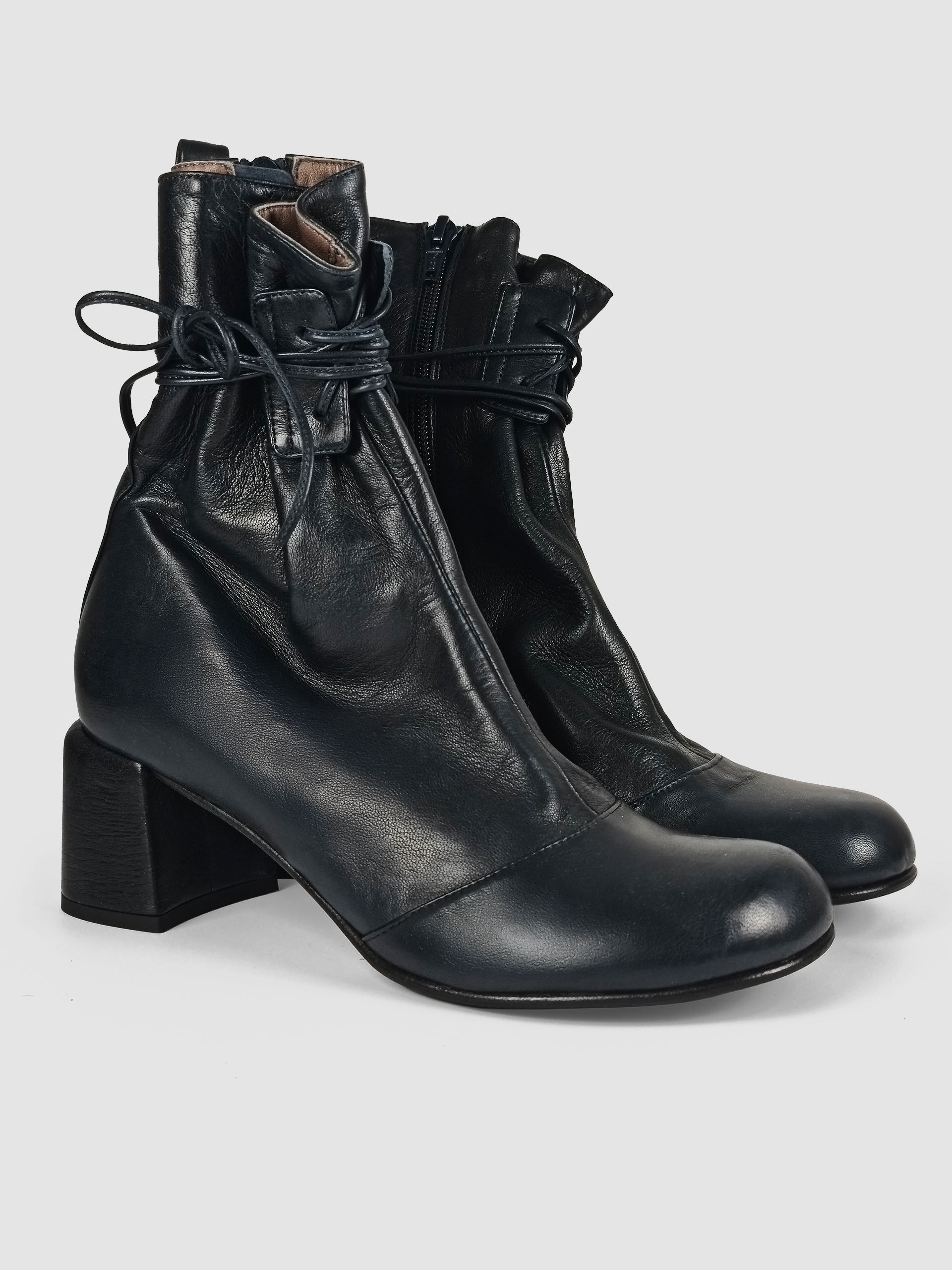 Lorena Paggi Nappa bottine cuir bleu
