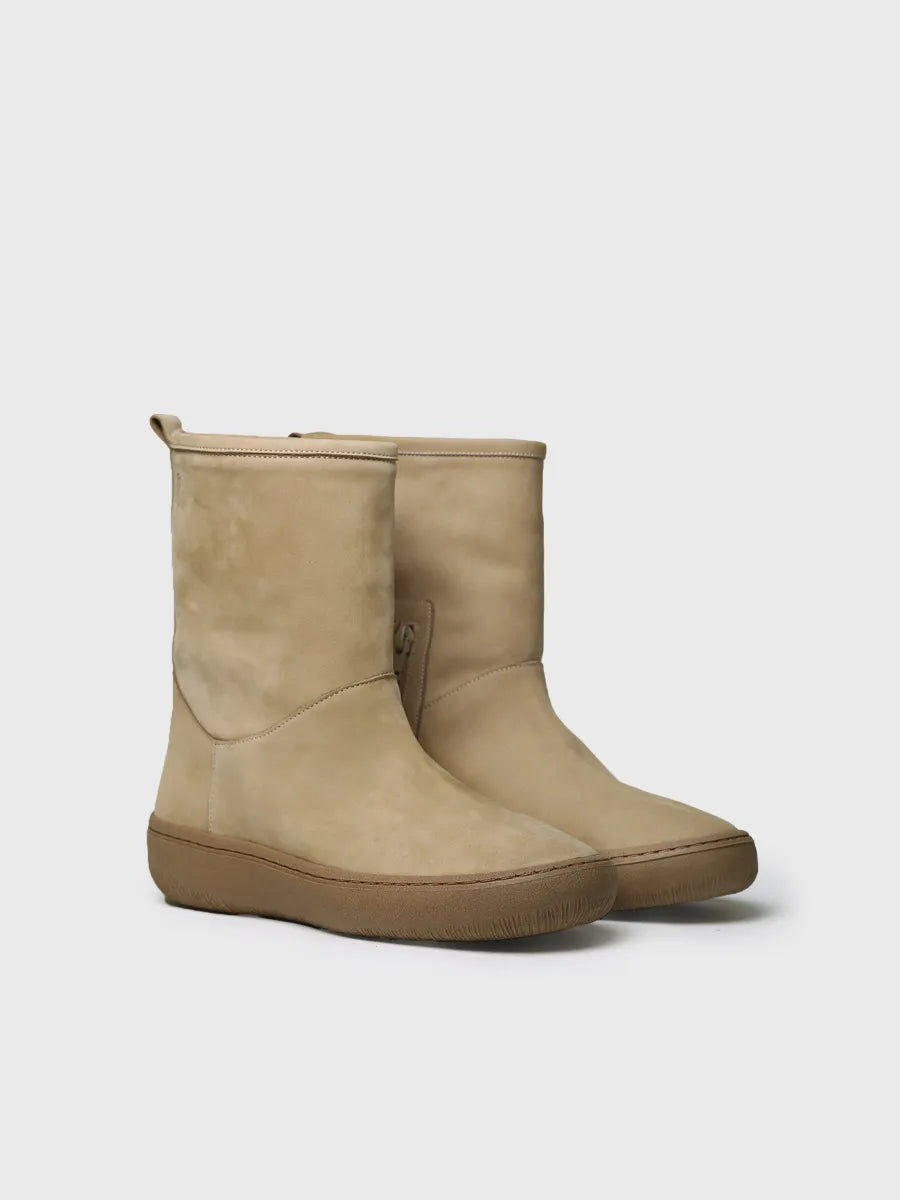 Toni Pons Sils bottines nubuck zip latéral beige