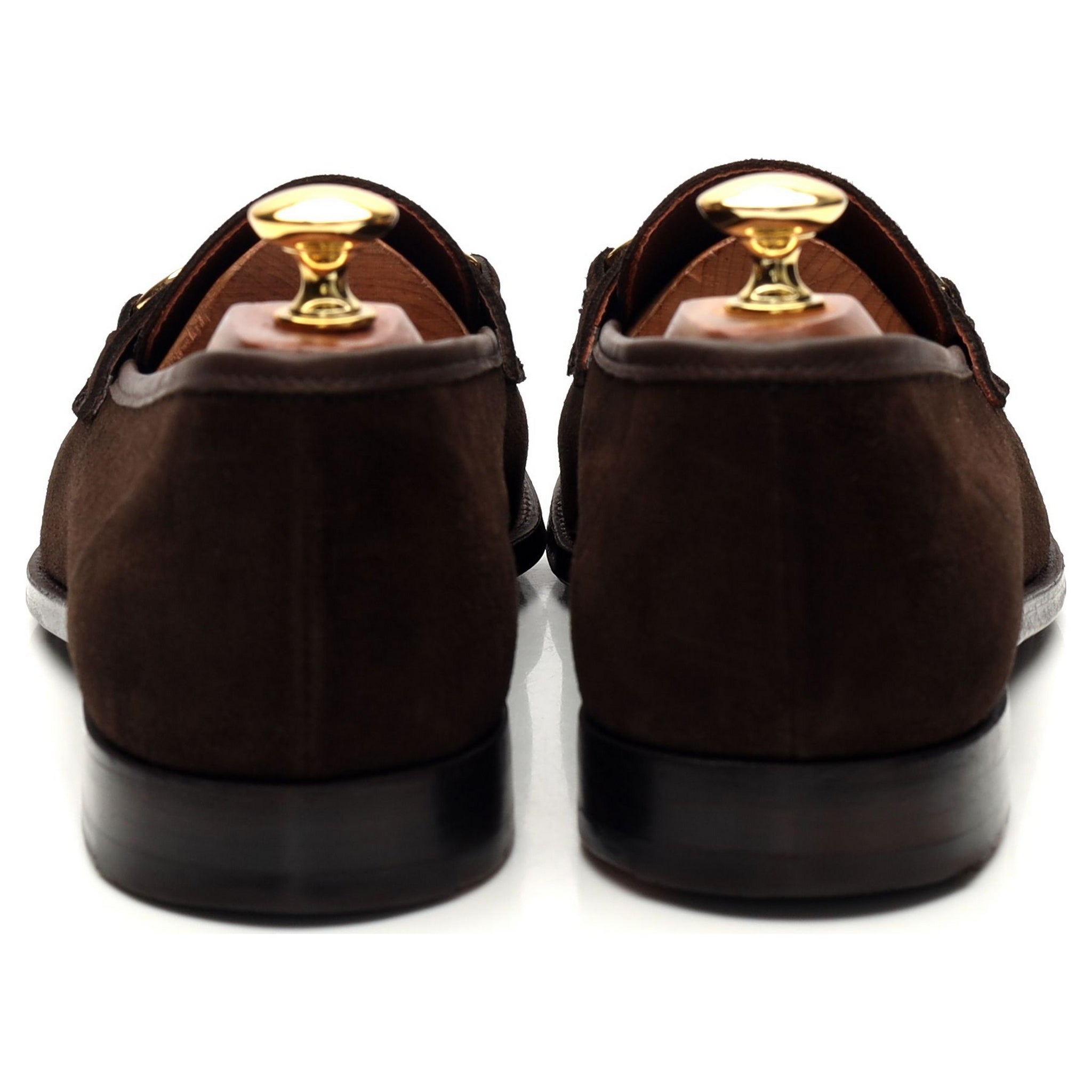 Double Monk Goldman mocassins mors daim marron foncé UK 9