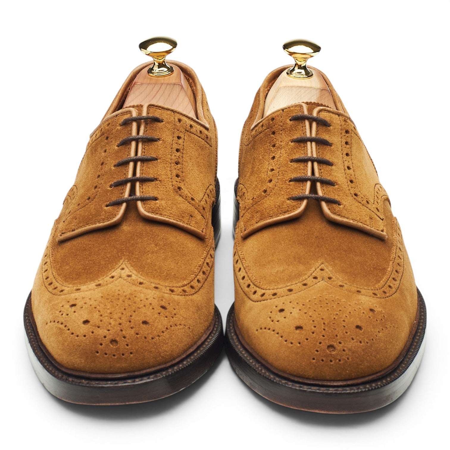 Ralph Lauren Brenton derby brogue daim marron UK 7.5