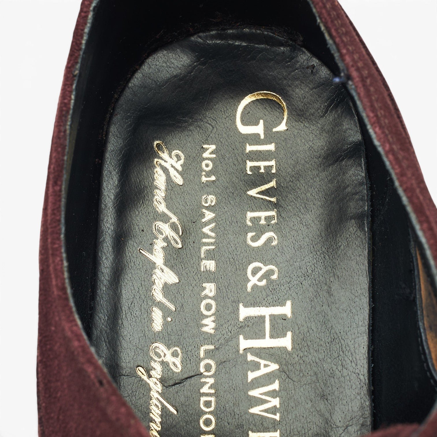 Gieves & Hawkes oxford daim bordeaux UK 9