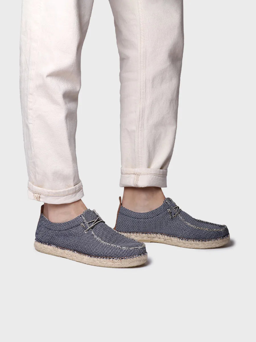 Toni Pons Oscar espadrille homme toile à lacets bleue