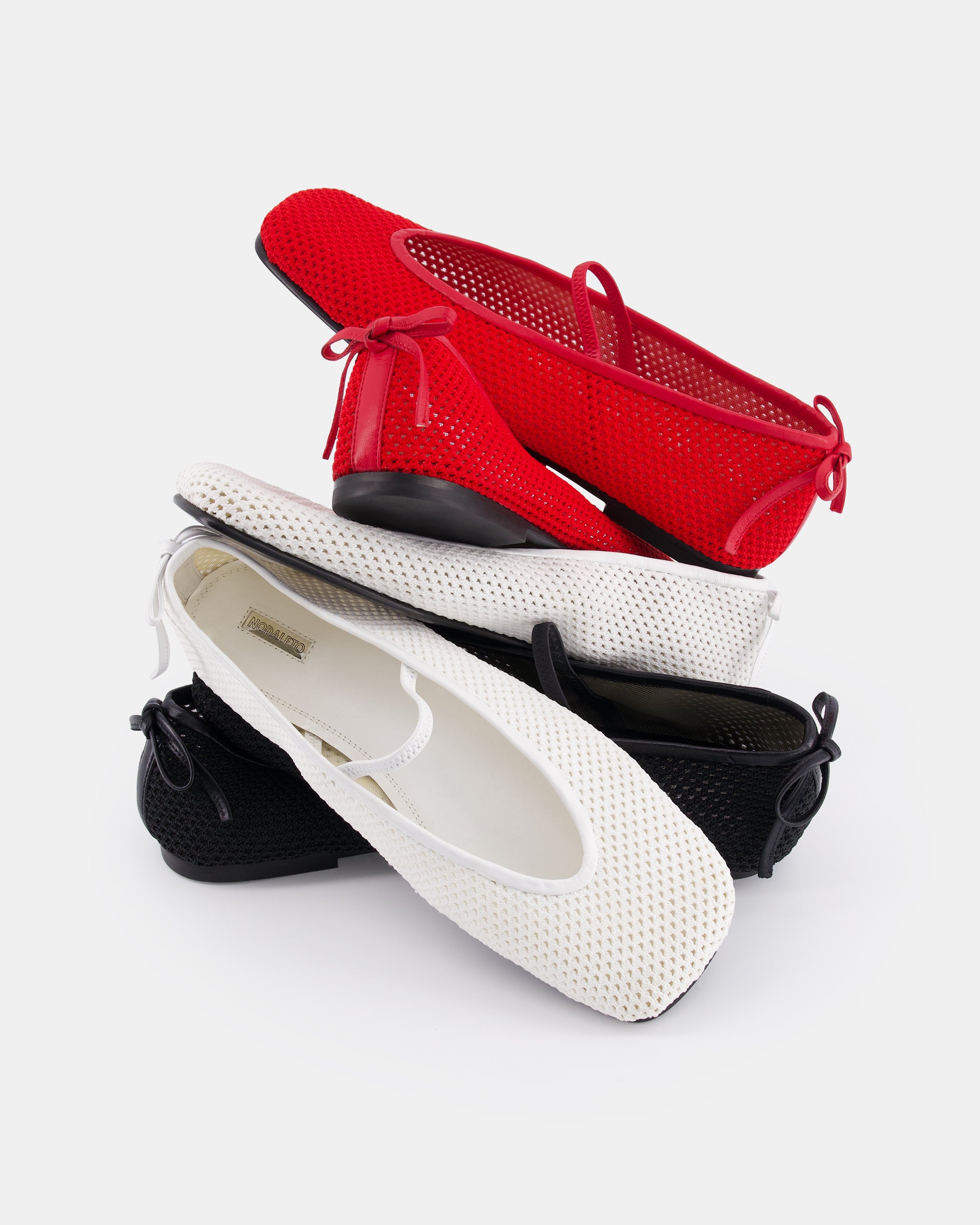 Nodaleto Bulla Node 5 ballerines noires crochet plat